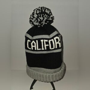 California Republic Beanie Black & Gray One Size Warm Winter Hat